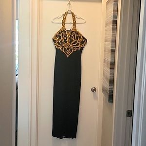Black and gold beaded formal.